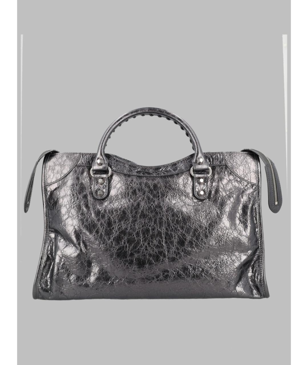 BALENCIAGA Серая кожаная сумка тоут, фото 2