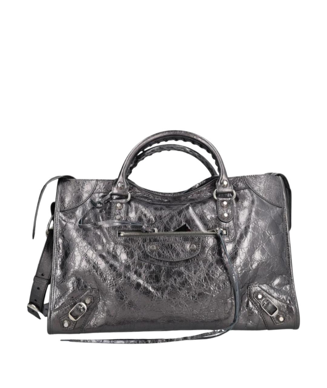 BALENCIAGA Серая кожаная сумка тоут, фото 1