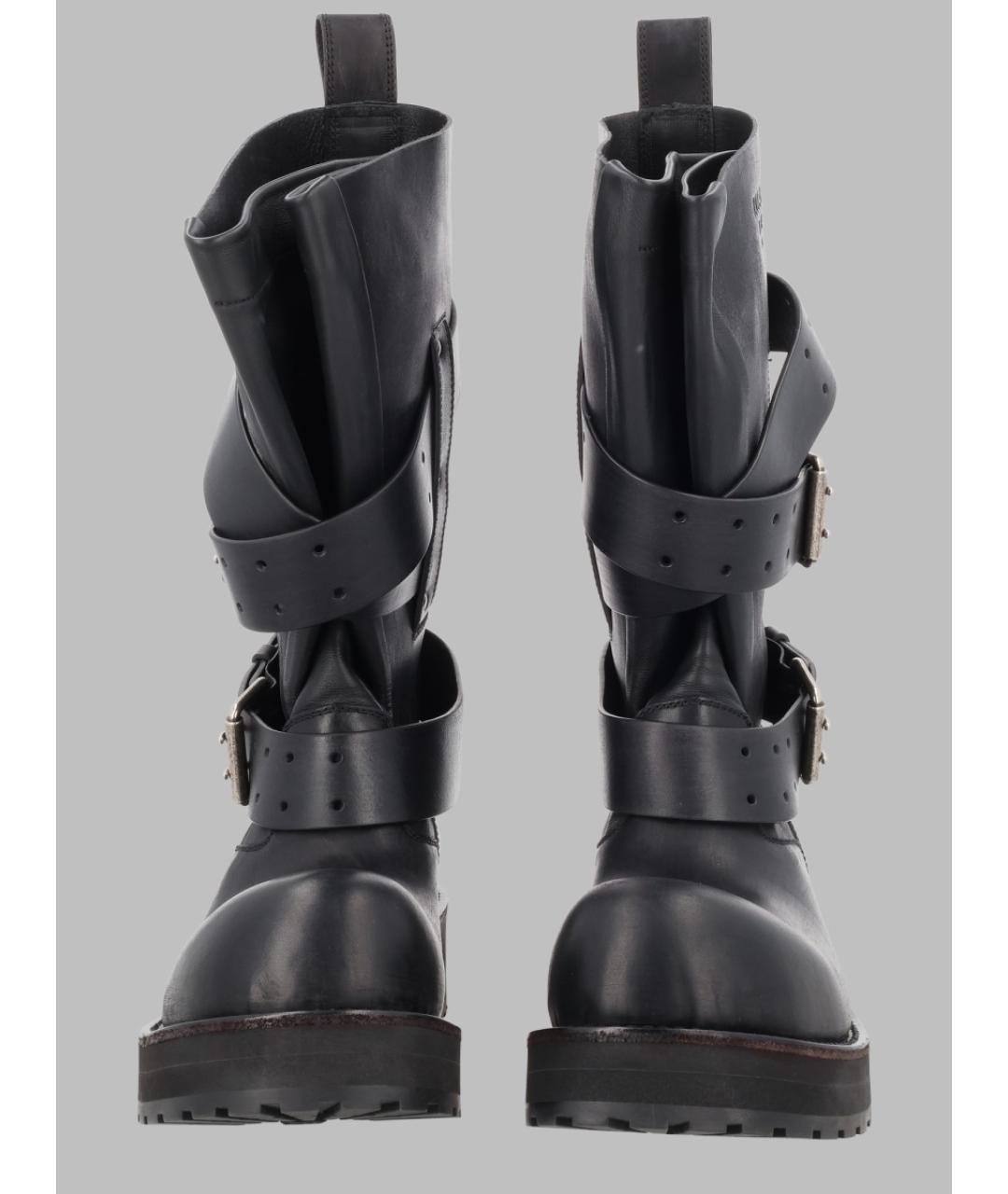 BALENCIAGA Черные кожаные высокие ботинки, фото 2