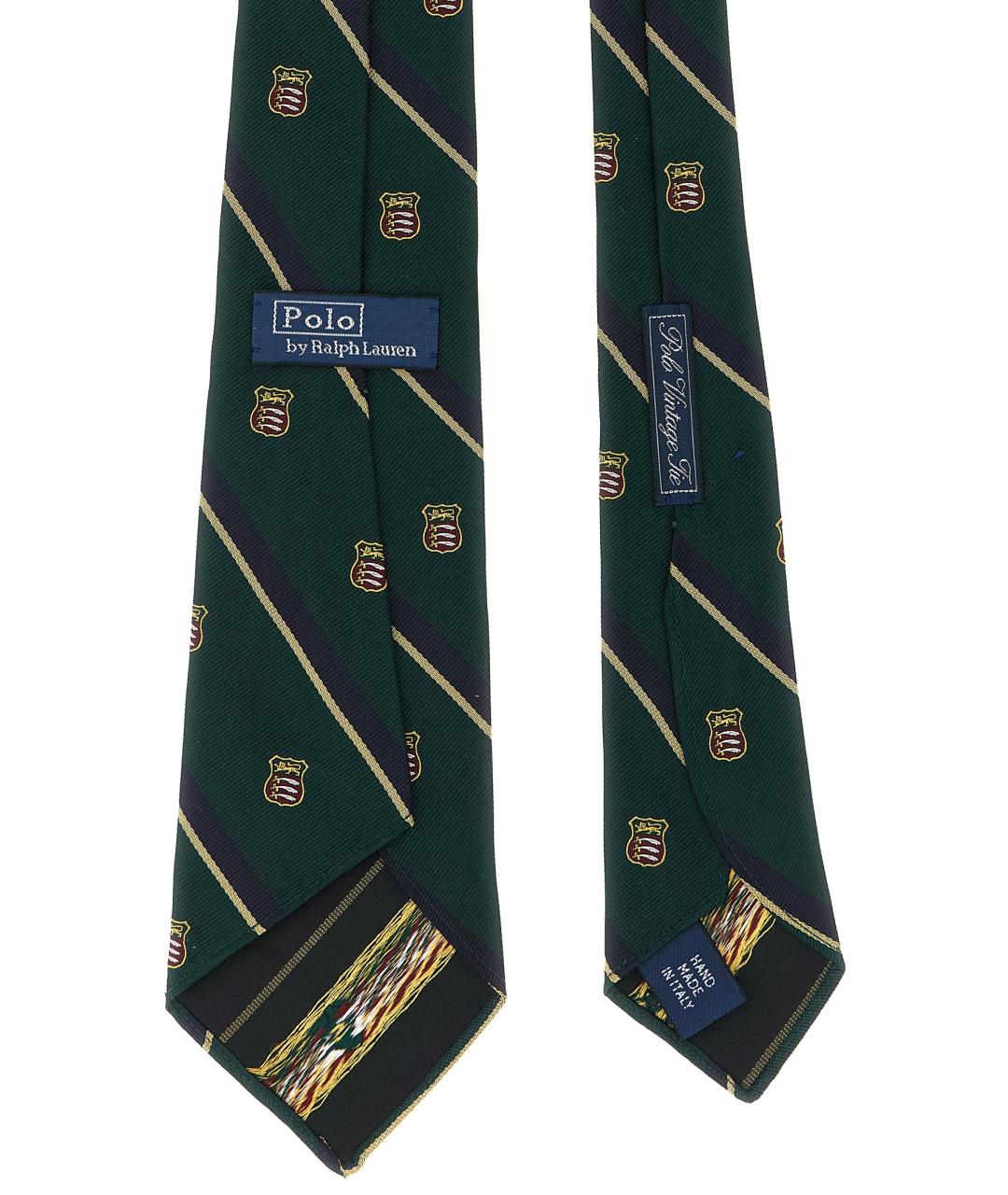 POLO RALPH LAUREN Зеленый шелковый галстук, фото 2