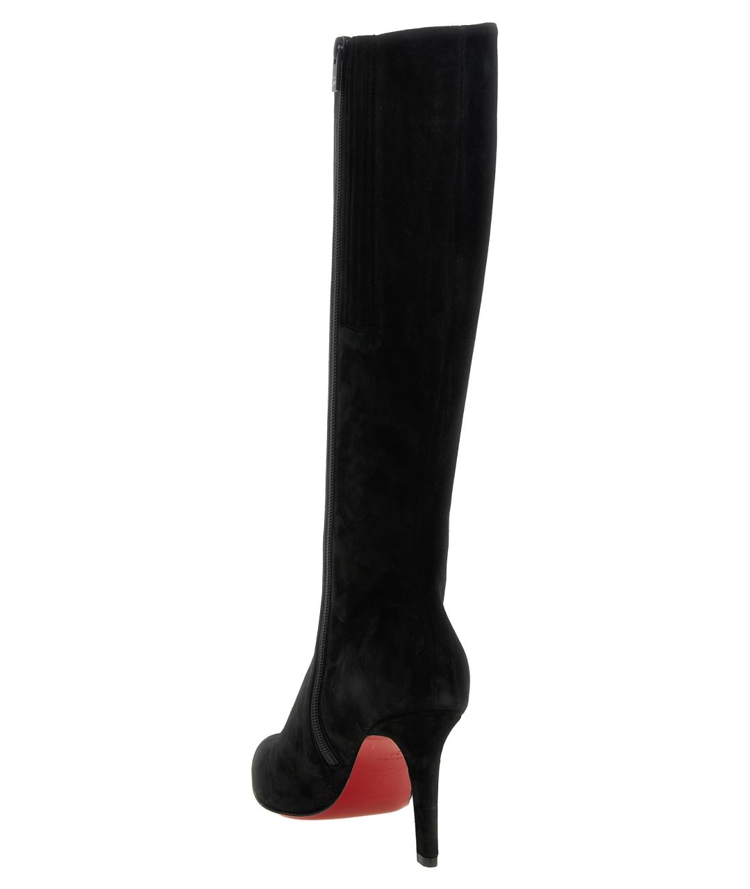 CHRISTIAN LOUBOUTIN Черные замшевые сапоги, фото 3