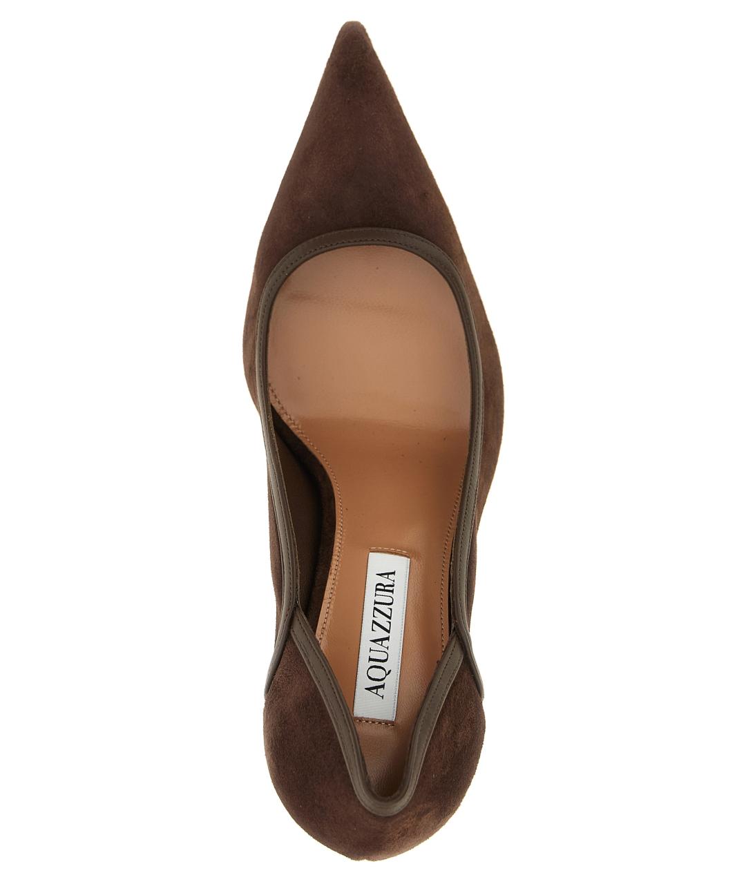 AQUAZZURA Коричневые замшевые туфли, фото 4