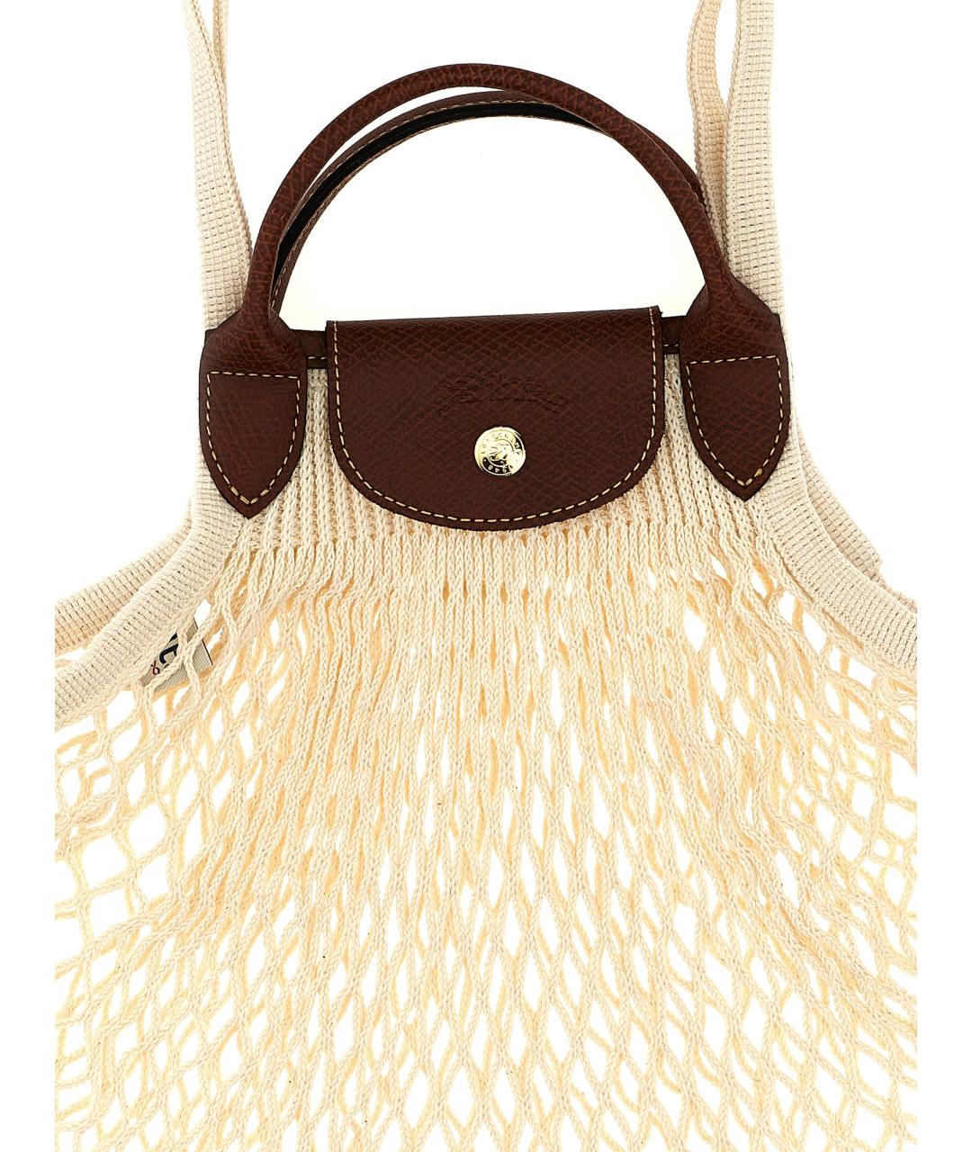 LONGCHAMP Бежевая хлопковая сумка через плечо, фото 3