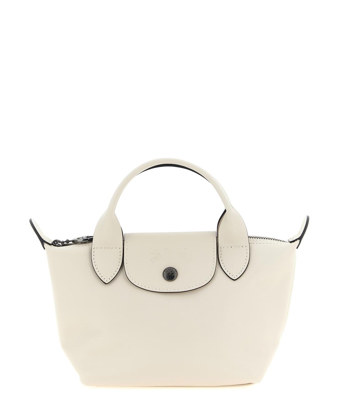 LONGCHAMP Белая кожаная сумка тоут, фото 1