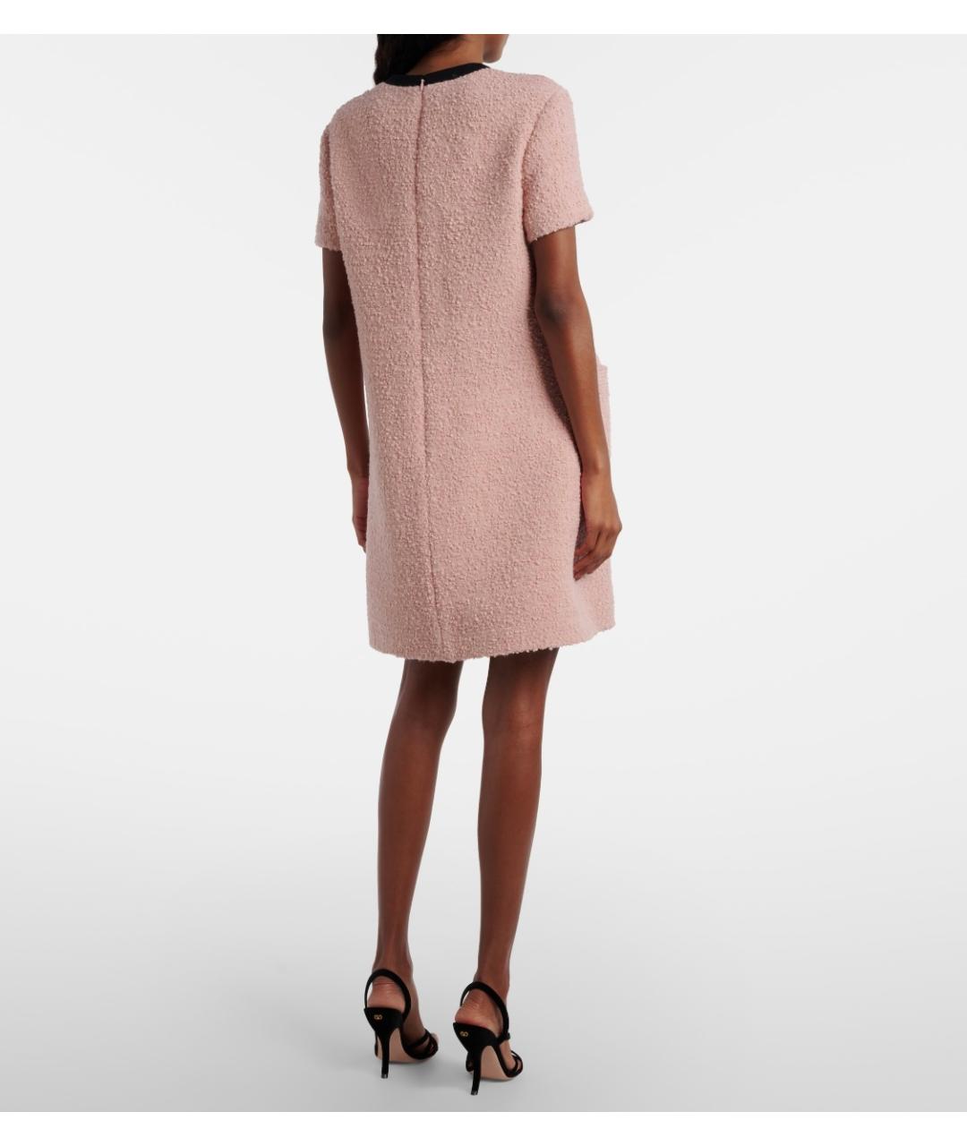VALENTINO Розовое шерстяное коктейльное платье, фото 3