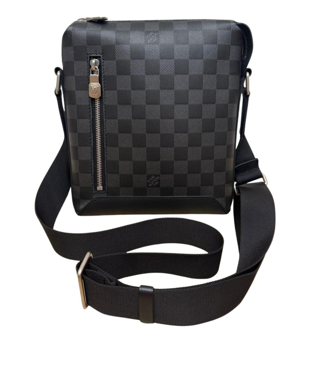 LOUIS VUITTON Черная кожаная сумка на плечо, фото 1