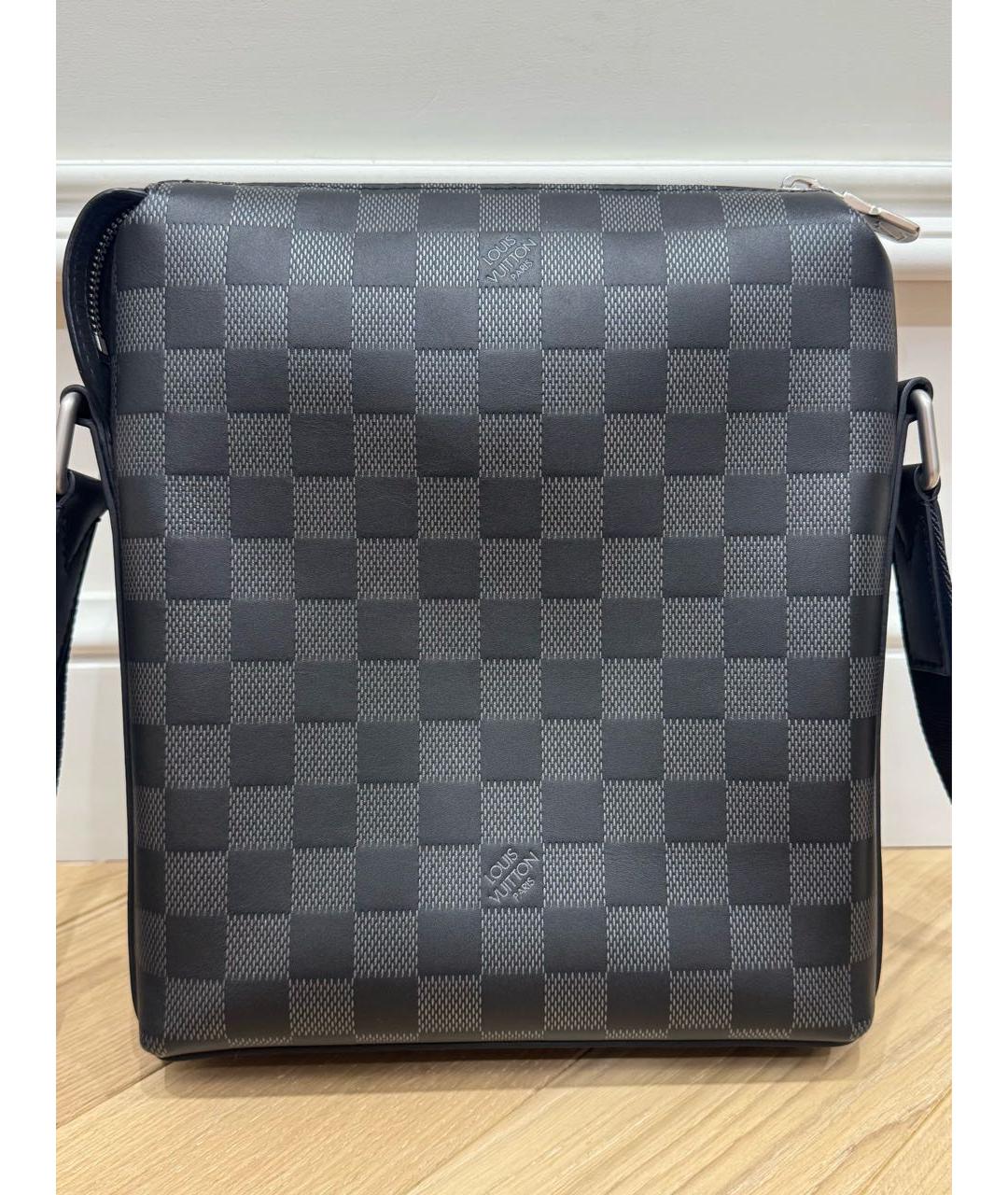 LOUIS VUITTON Черная кожаная сумка на плечо, фото 2