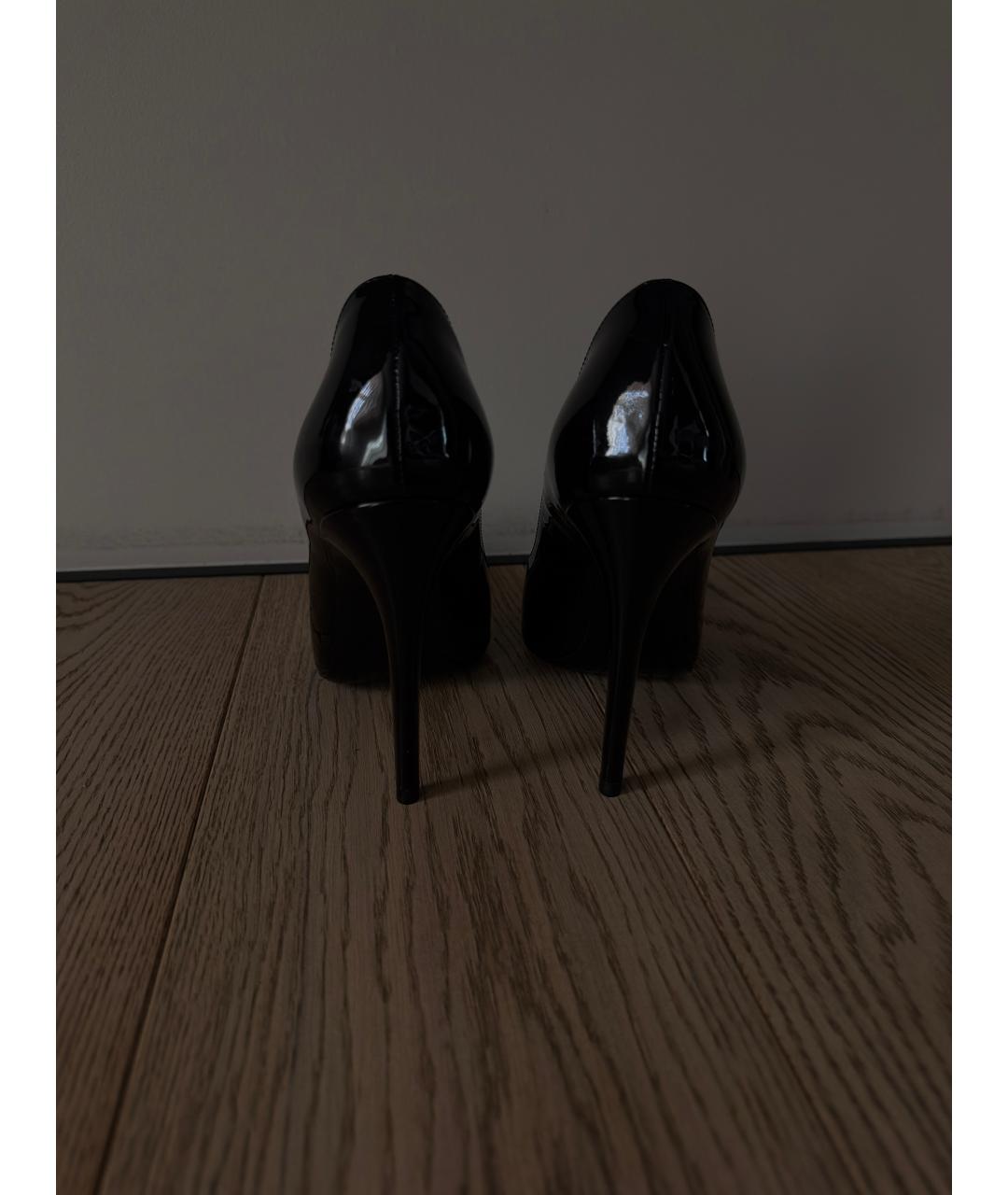 SAINT LAURENT Черные туфли из лакированной кожи, фото 4