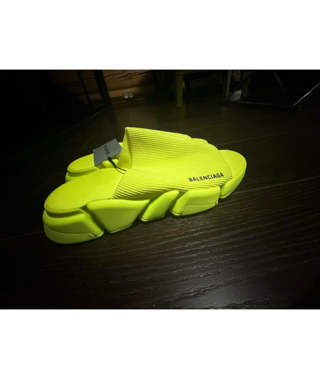BALENCIAGA Желтые резиновые шлепанцы, фото 2