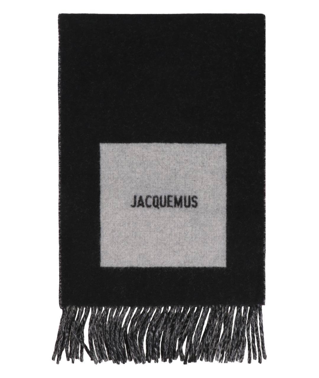 JACQUEMUS Черный шерстяной шарф, фото 1