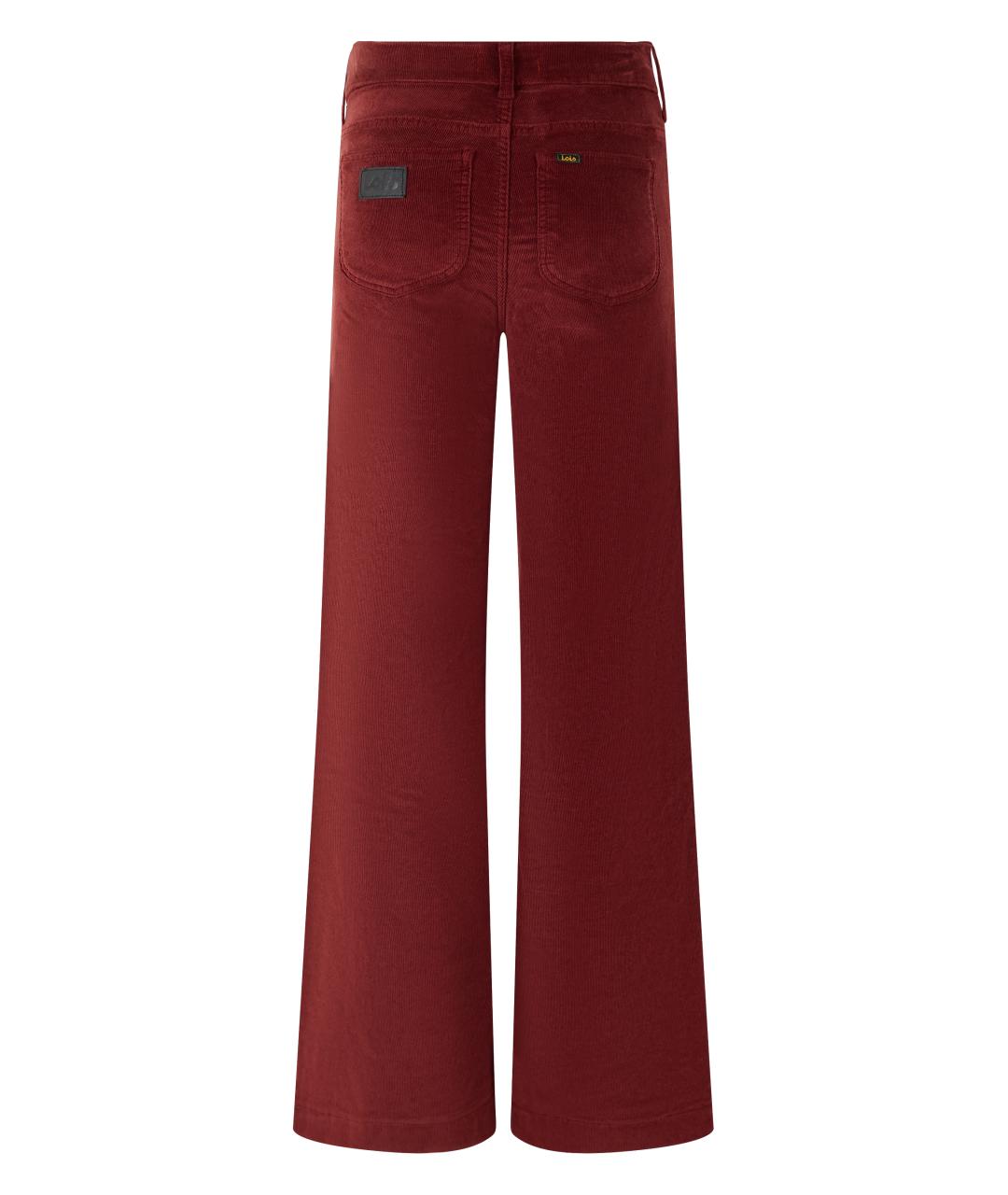 LOIS JEANS Бордовые хлопковые брюки широкие, фото 2