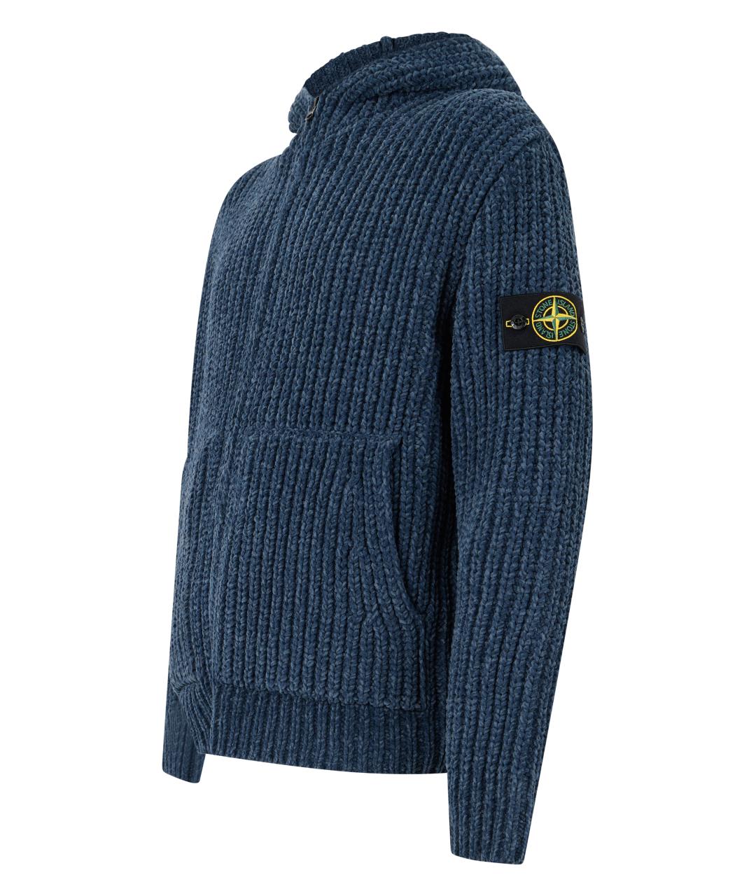 STONE ISLAND Синий хлопковый кардиган, фото 3