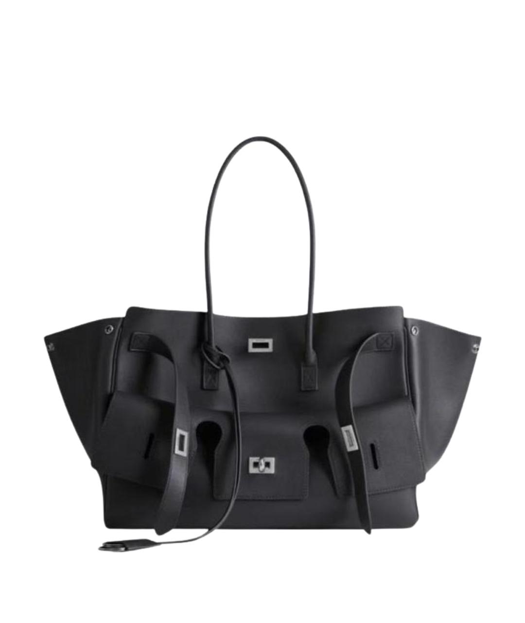 BALENCIAGA Черная кожаная сумка через плечо, фото 1