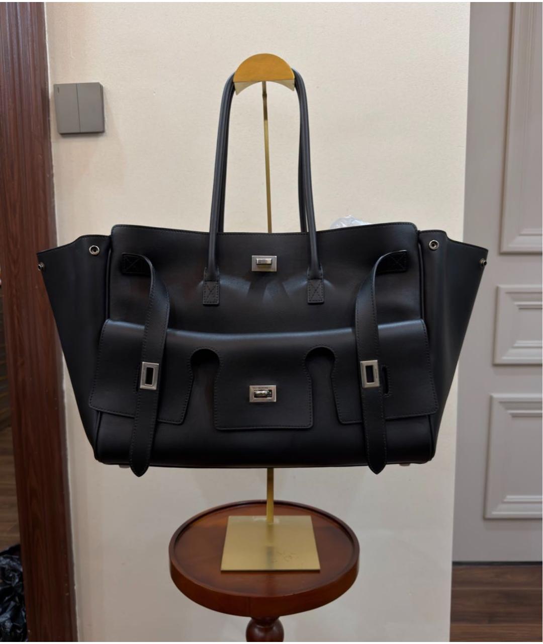 BALENCIAGA Черная кожаная сумка через плечо, фото 2
