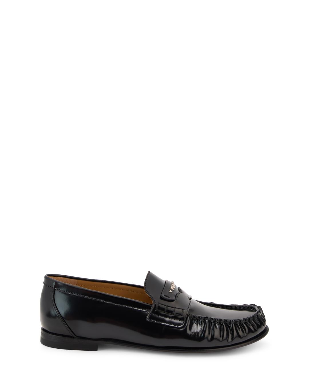 FENDI Черные кожаные лоферы, фото 1