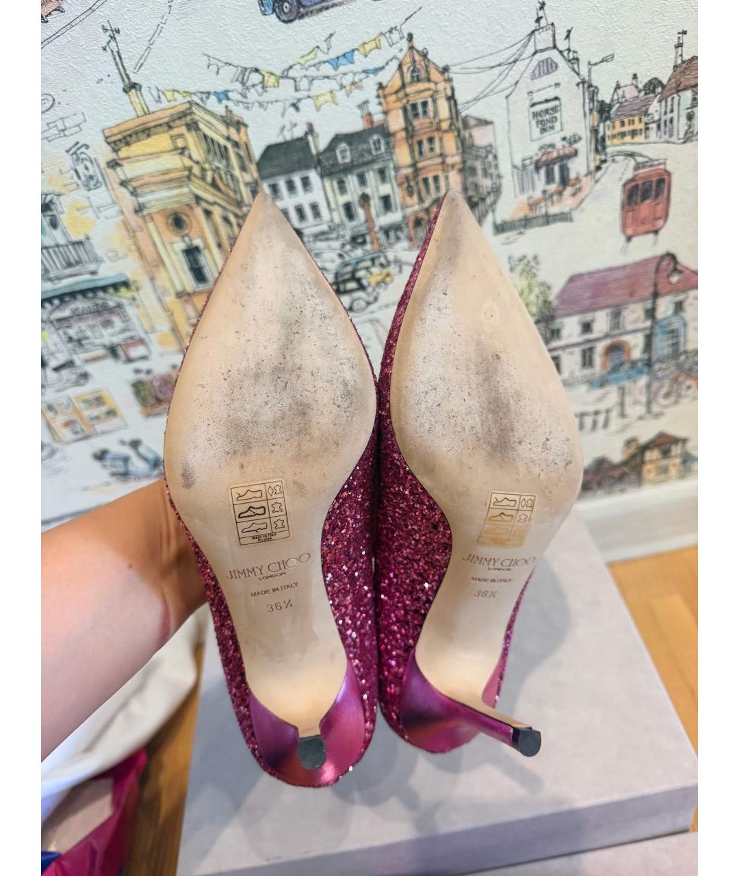 JIMMY CHOO Розовые кожаные туфли, фото 6
