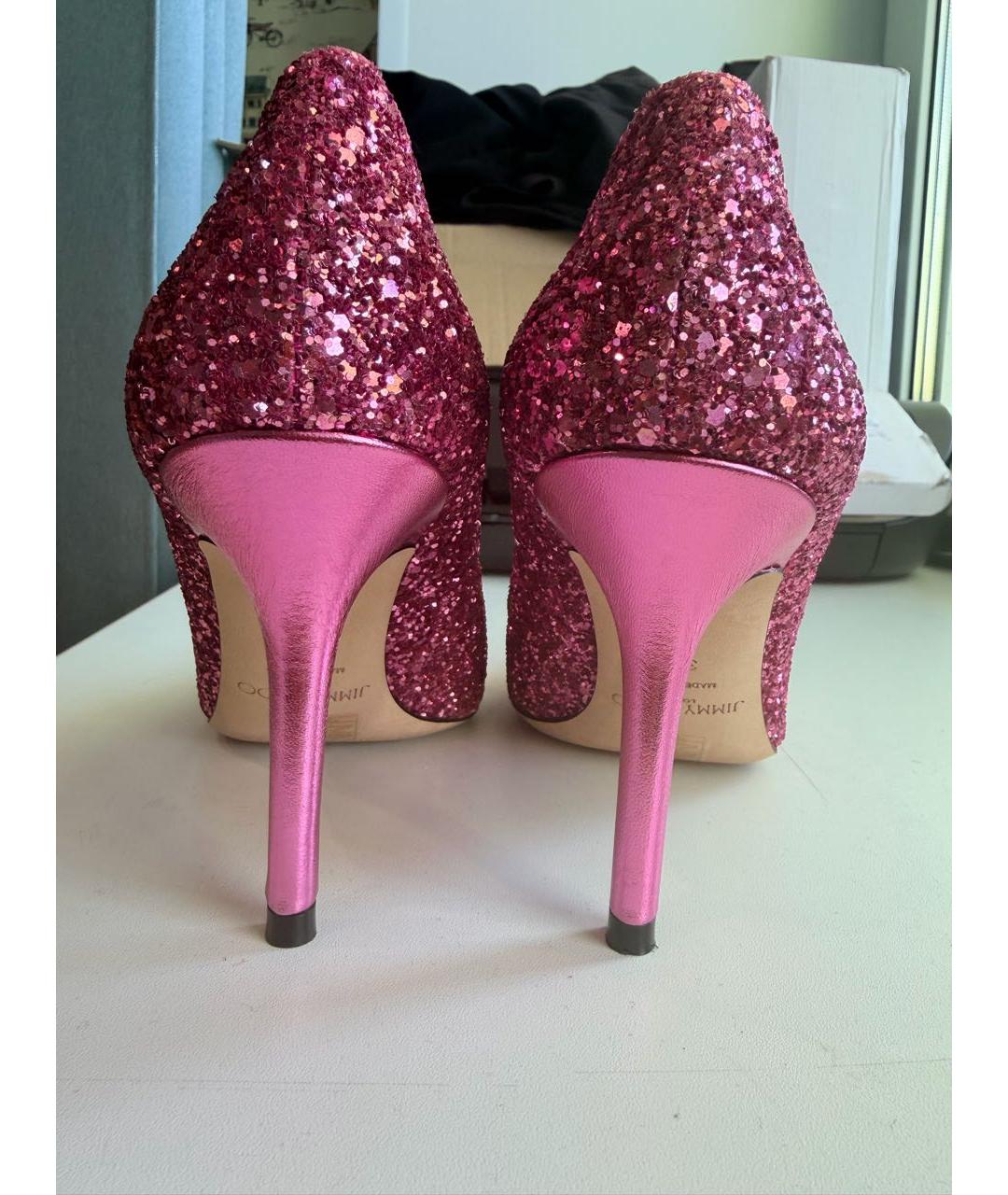 JIMMY CHOO Розовые кожаные туфли, фото 4