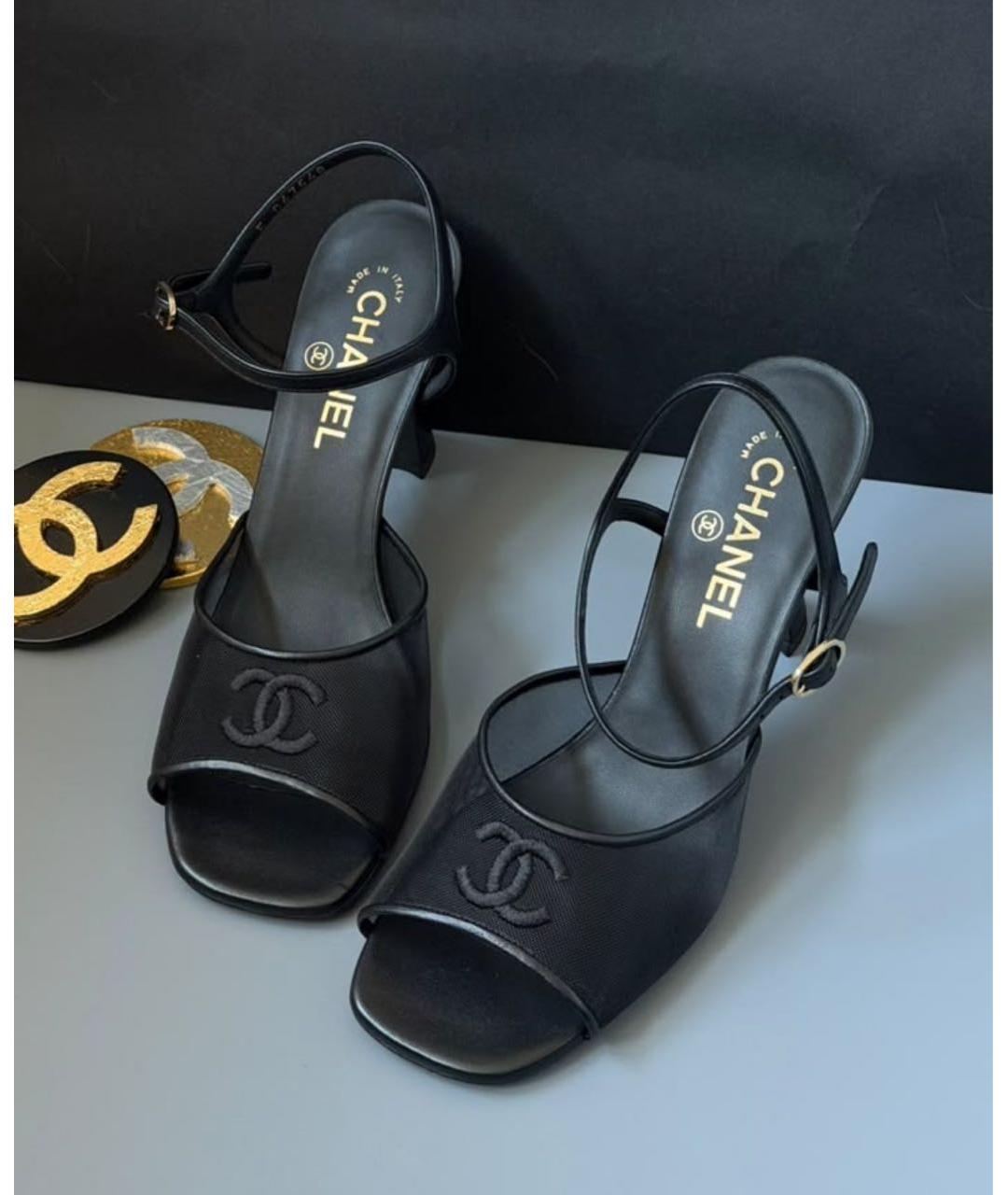 CHANEL Черные босоножки, фото 3