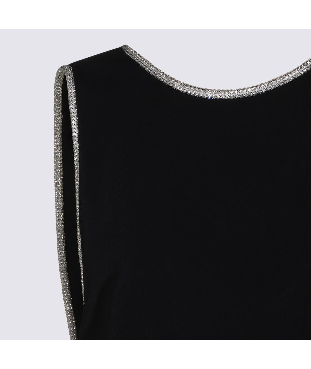 SPORTMAX Черное вискозное повседневное платье, фото 3