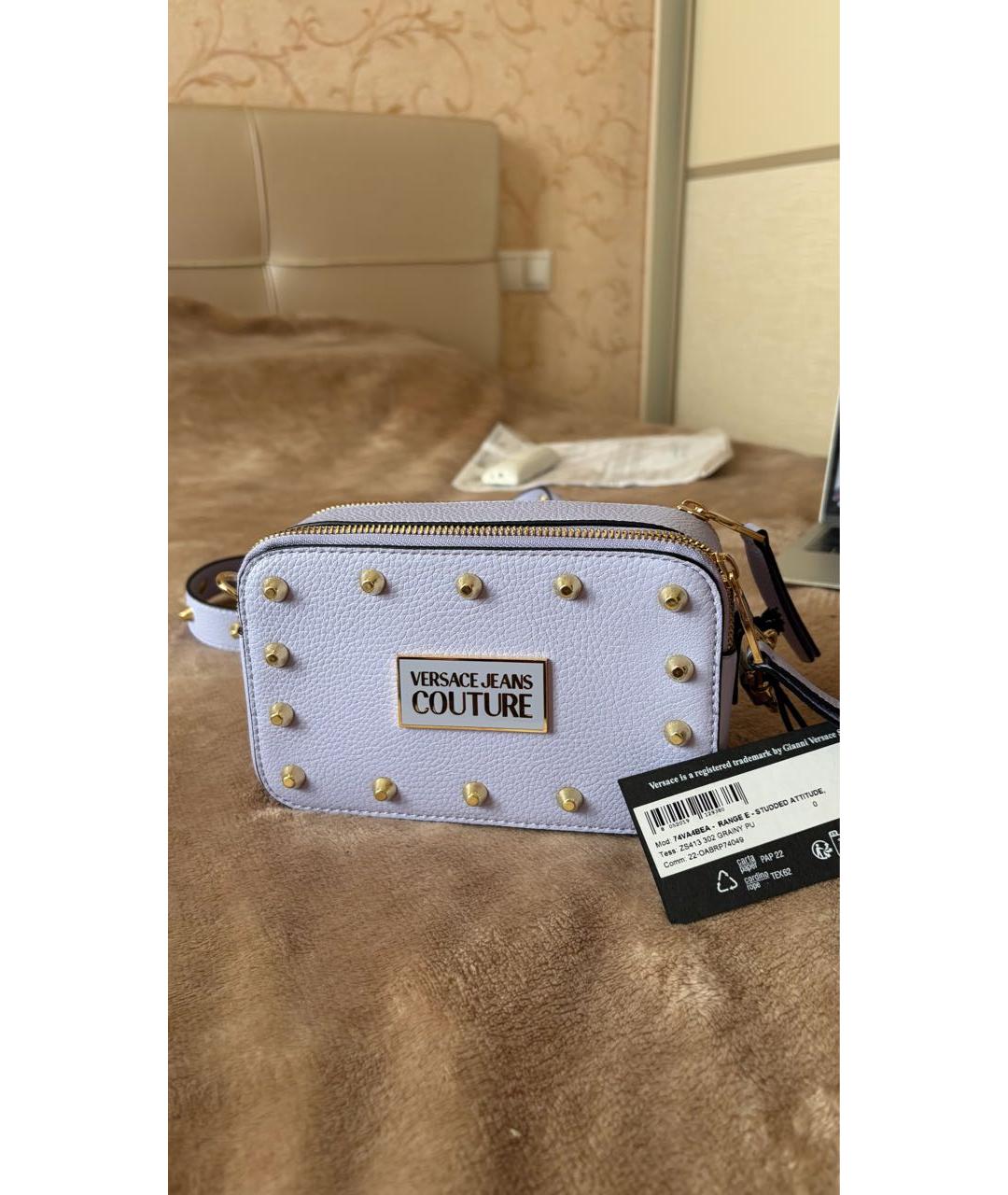 VERSACE JEANS COUTURE Фиолетовая сумка через плечо из искусственной кожи, фото 2