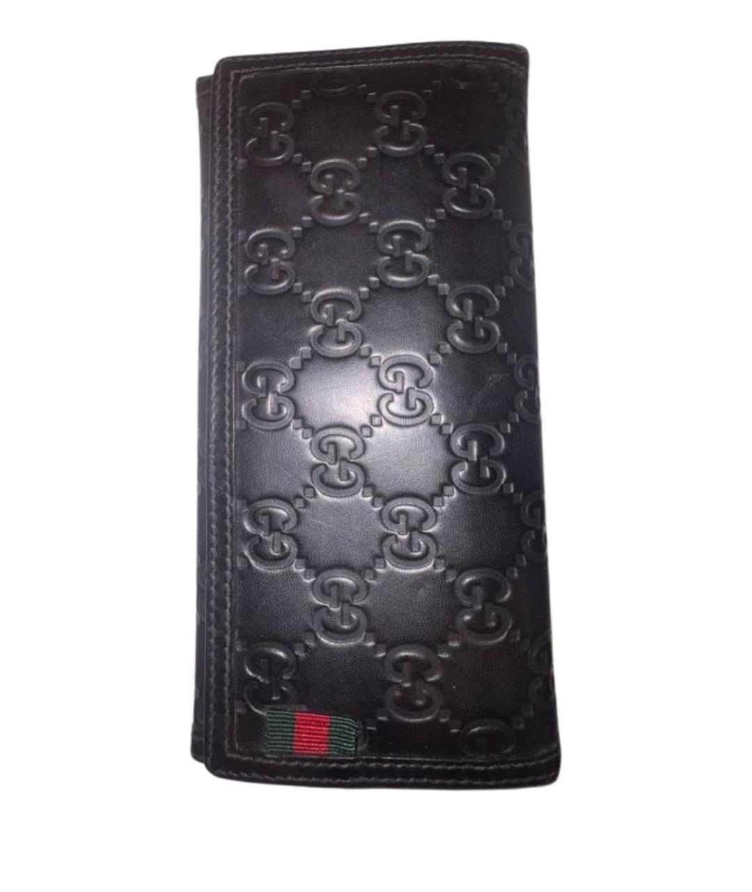 GUCCI Черный кожаный кошелек, фото 1