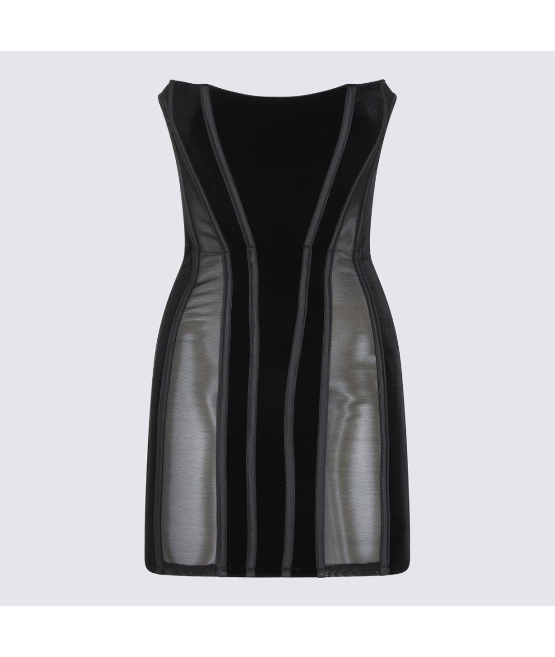 ELISABETTA FRANCHI Черное синтетическое коктейльное платье, фото 4