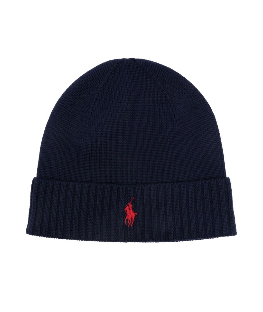 RALPH LAUREN Синяя шерстяная шапка, фото 1
