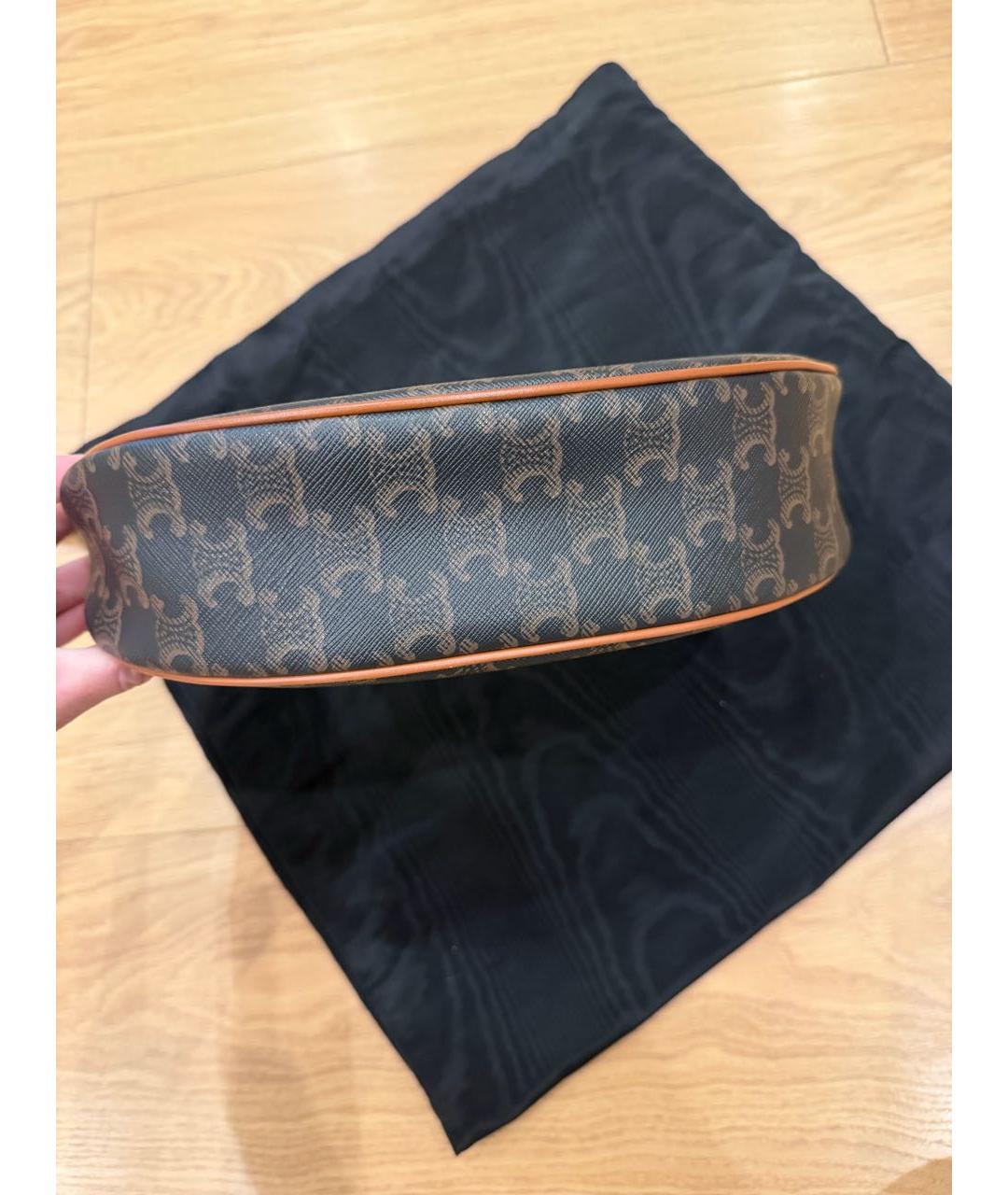 CELINE Коричневая сумка через плечо из канвы, фото 3
