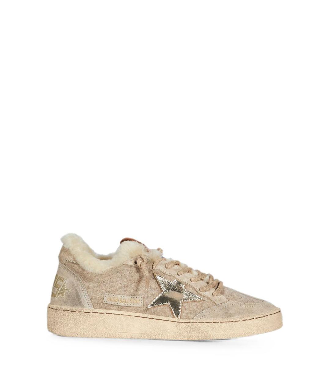 GOLDEN GOOSE Бежевые текстильные кеды, фото 1