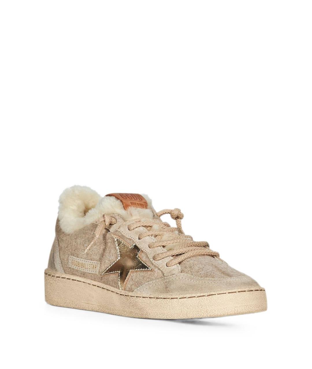 GOLDEN GOOSE Бежевые текстильные кеды, фото 3