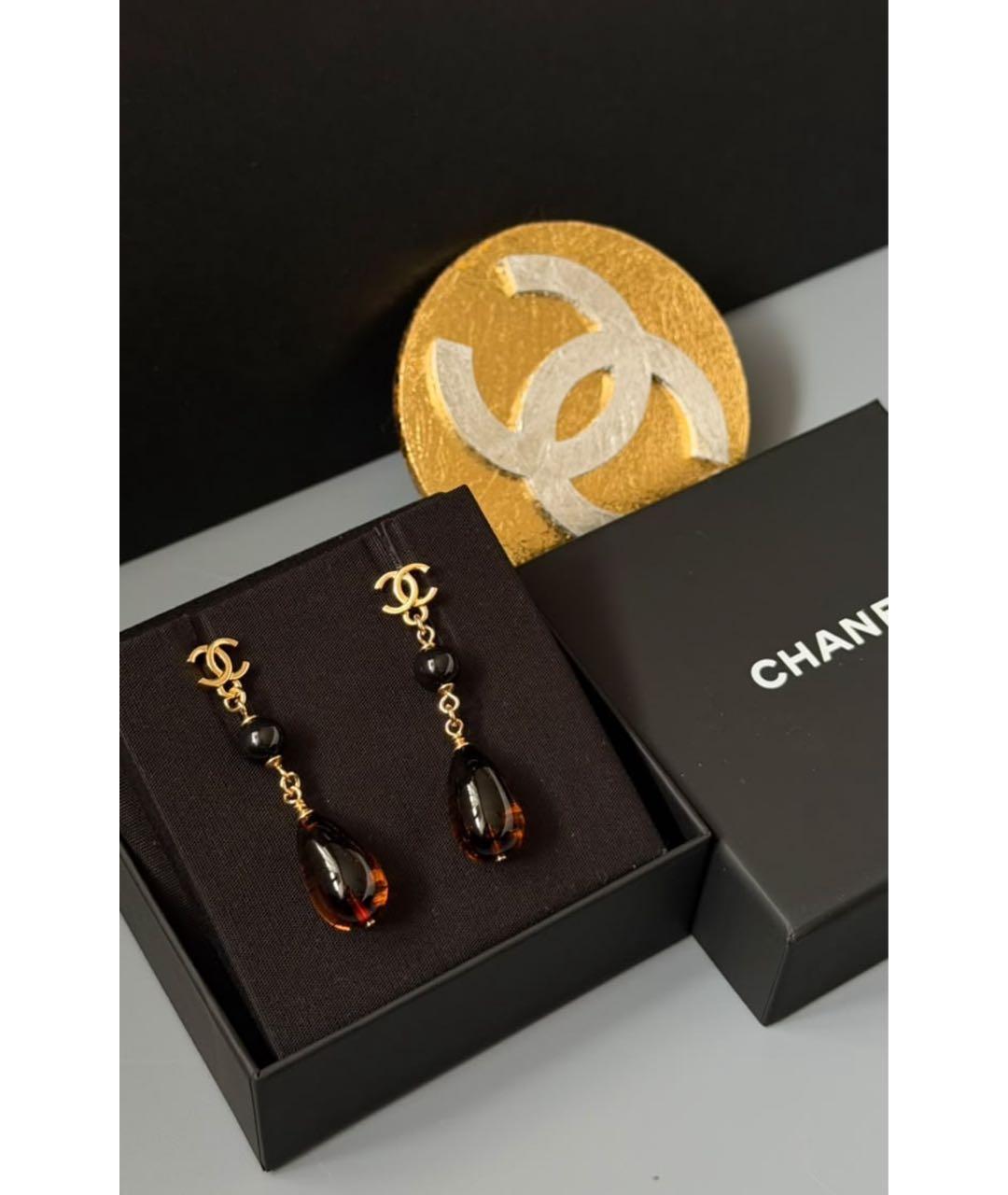 CHANEL Коричневые серьги, фото 2
