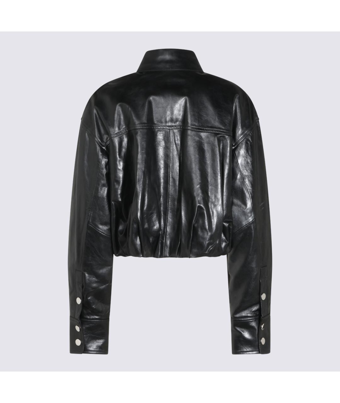SPORTMAX Черная кожаная куртка, фото 2