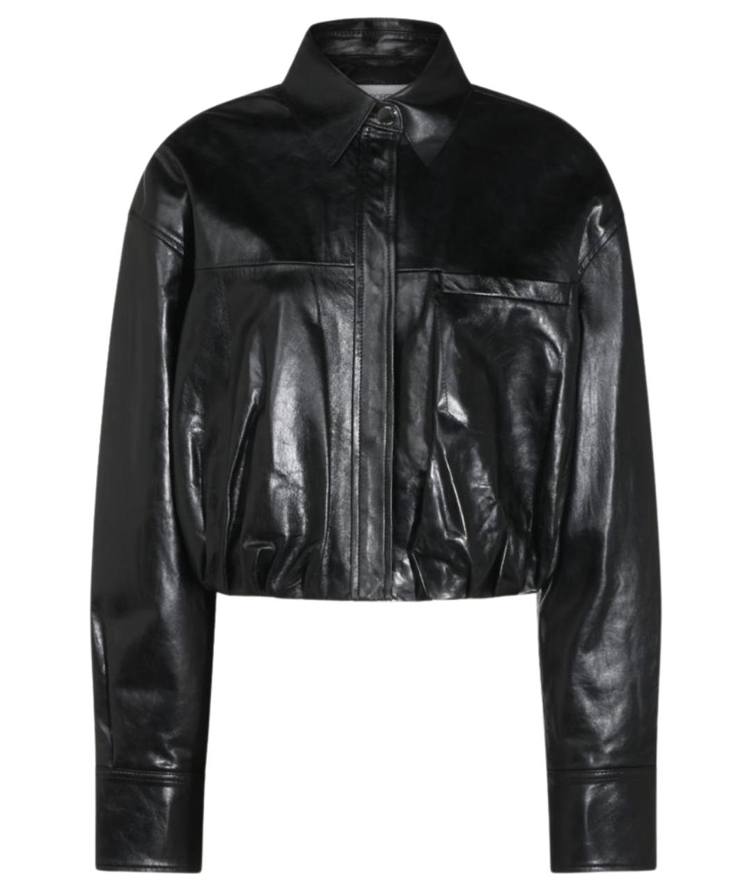 SPORTMAX Черная кожаная куртка, фото 1