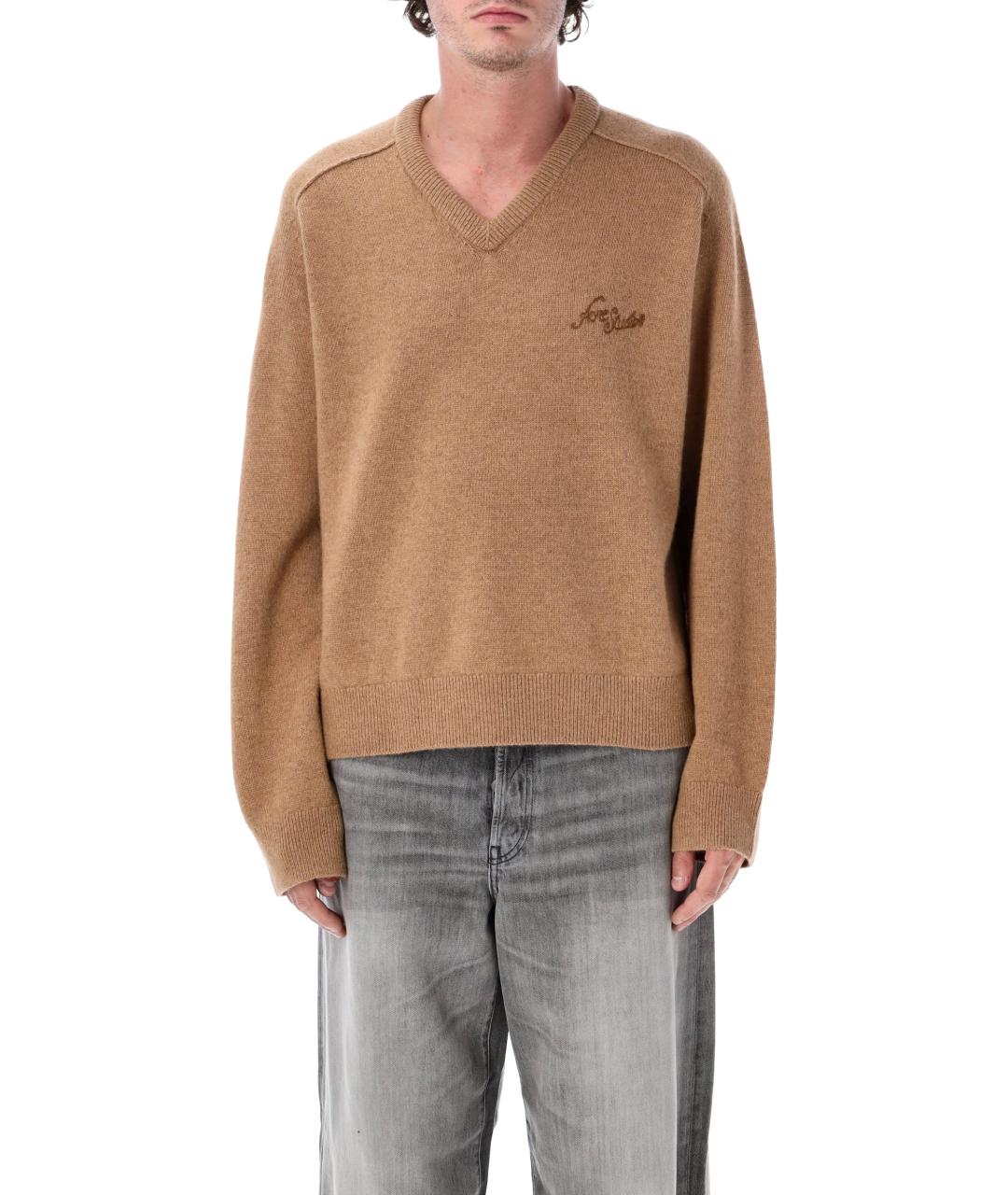 ACNE STUDIOS Бежевый шерстяной джемпер / свитер, фото 2