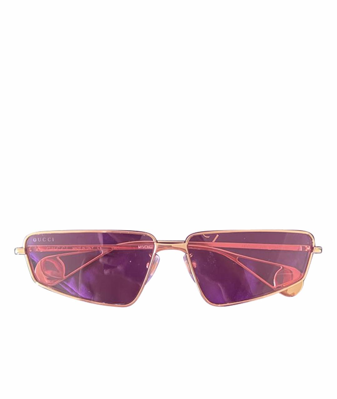 GUCCI Розовые металлические солнцезащитные очки, фото 1