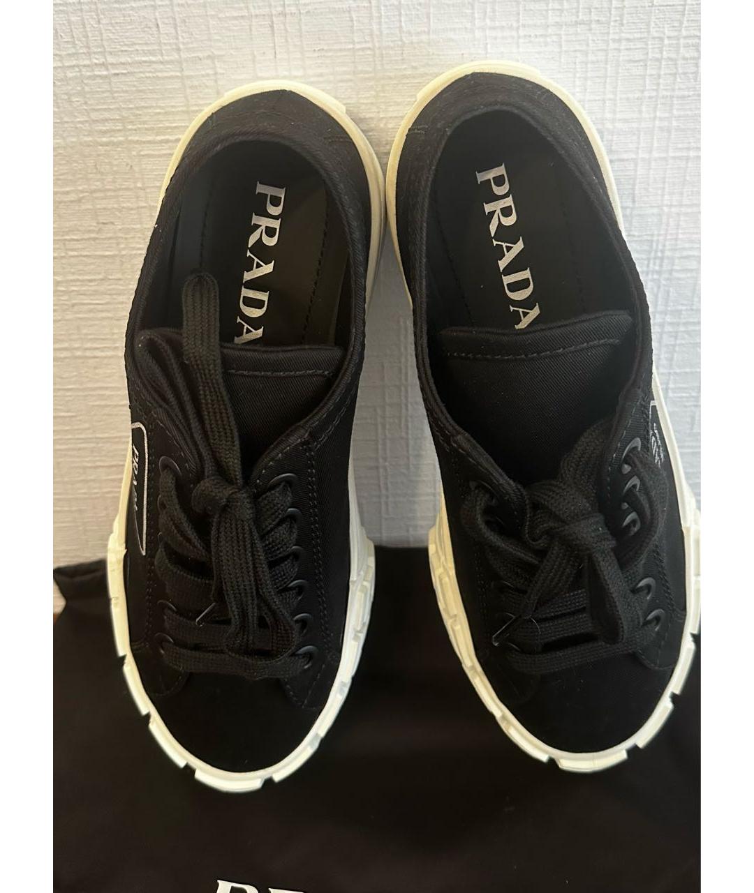 PRADA Черные текстильные кеды, фото 2