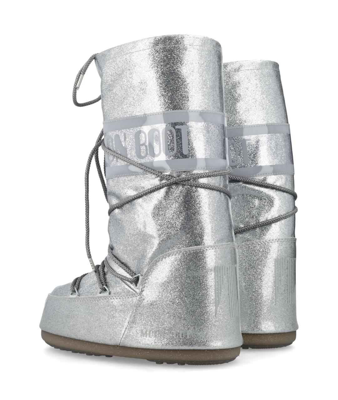 MOON BOOT Серебряные синтетические сапоги, фото 7
