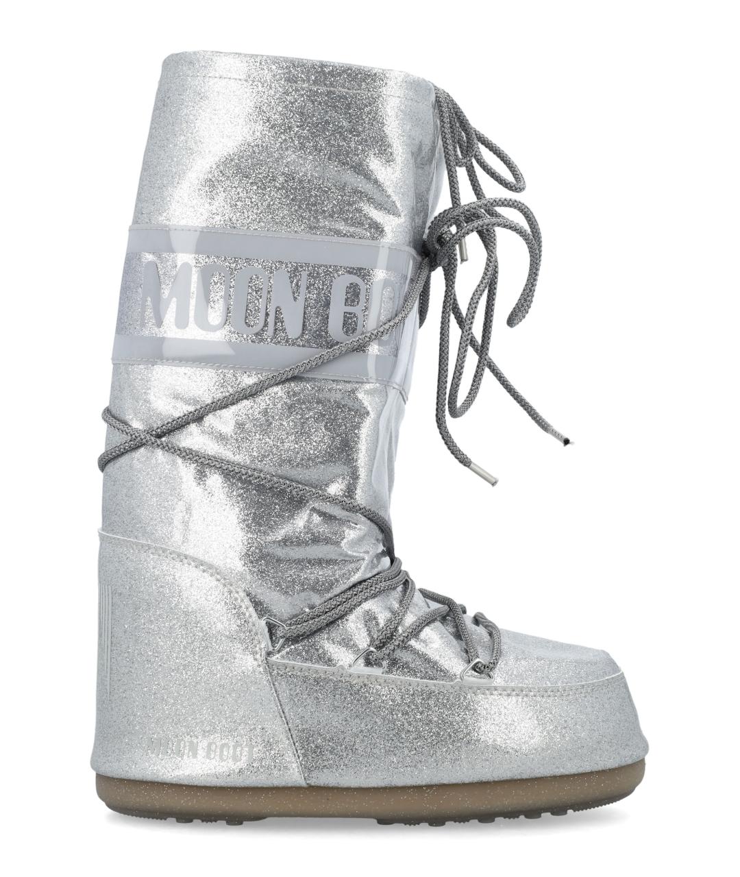 MOON BOOT Серебряные синтетические сапоги, фото 5