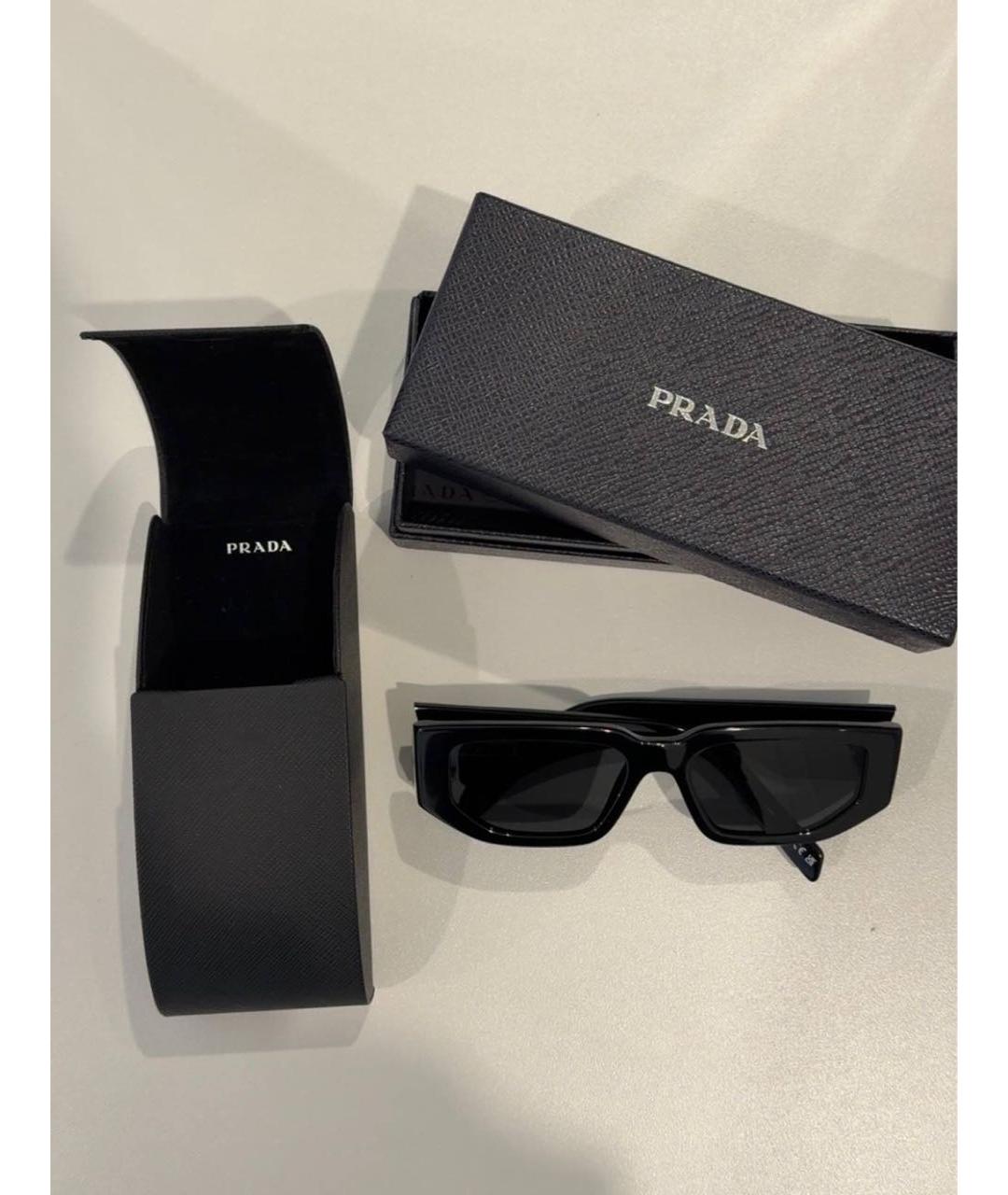 PRADA Черные пластиковые солнцезащитные очки, фото 4