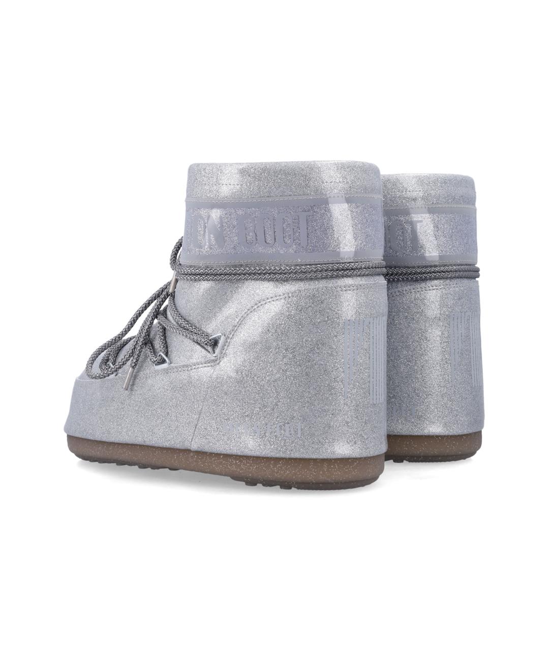 MOON BOOT Серебряные синтетические ботинки, фото 4