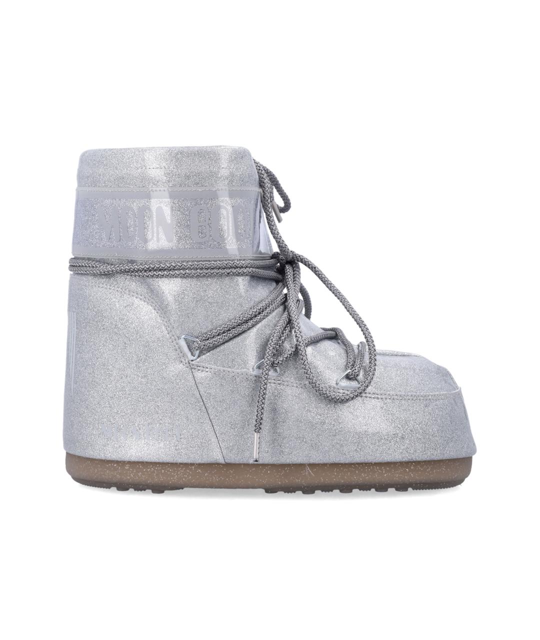 MOON BOOT Серебряные синтетические ботинки, фото 9