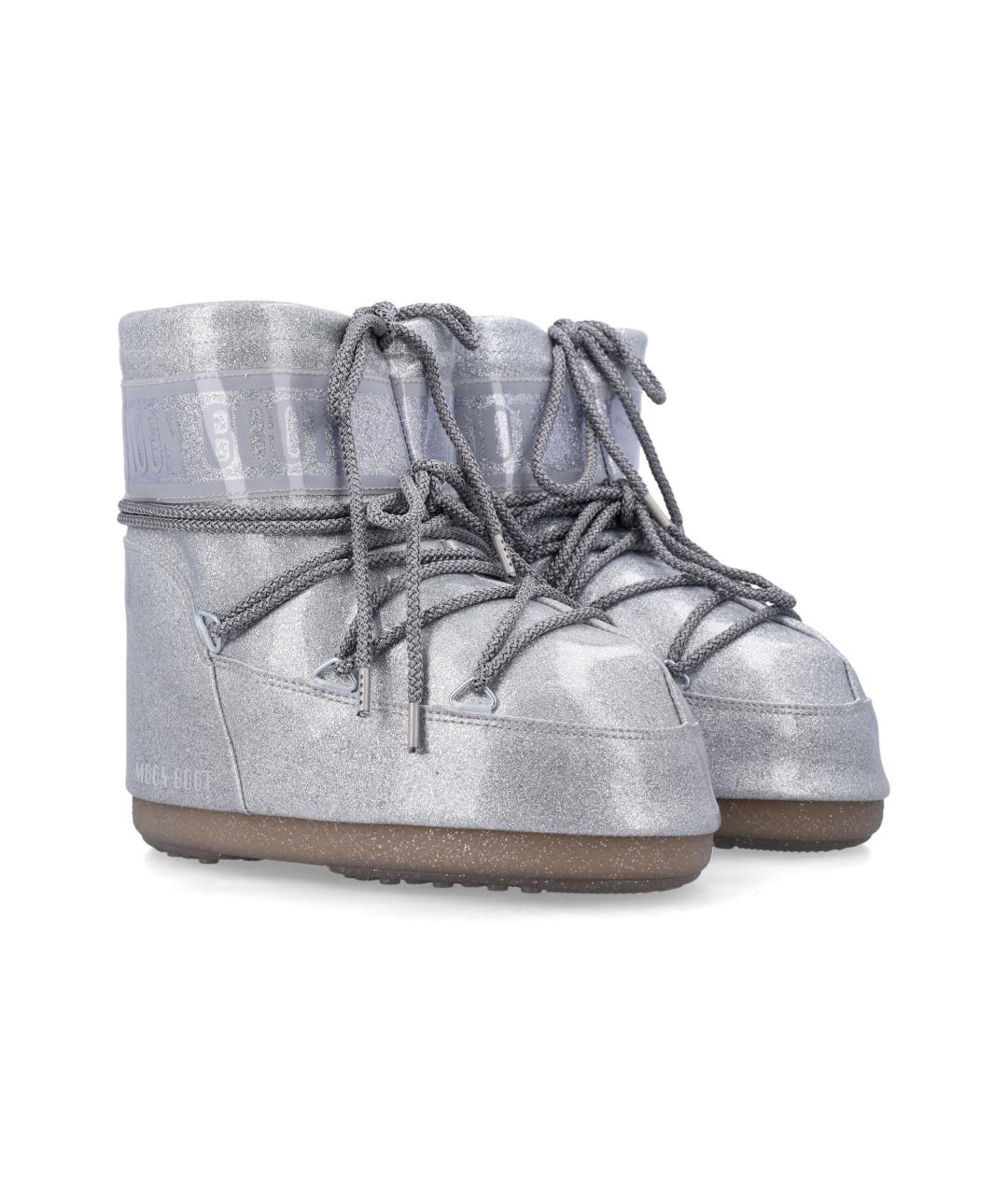 MOON BOOT Серебряные синтетические ботинки, фото 7