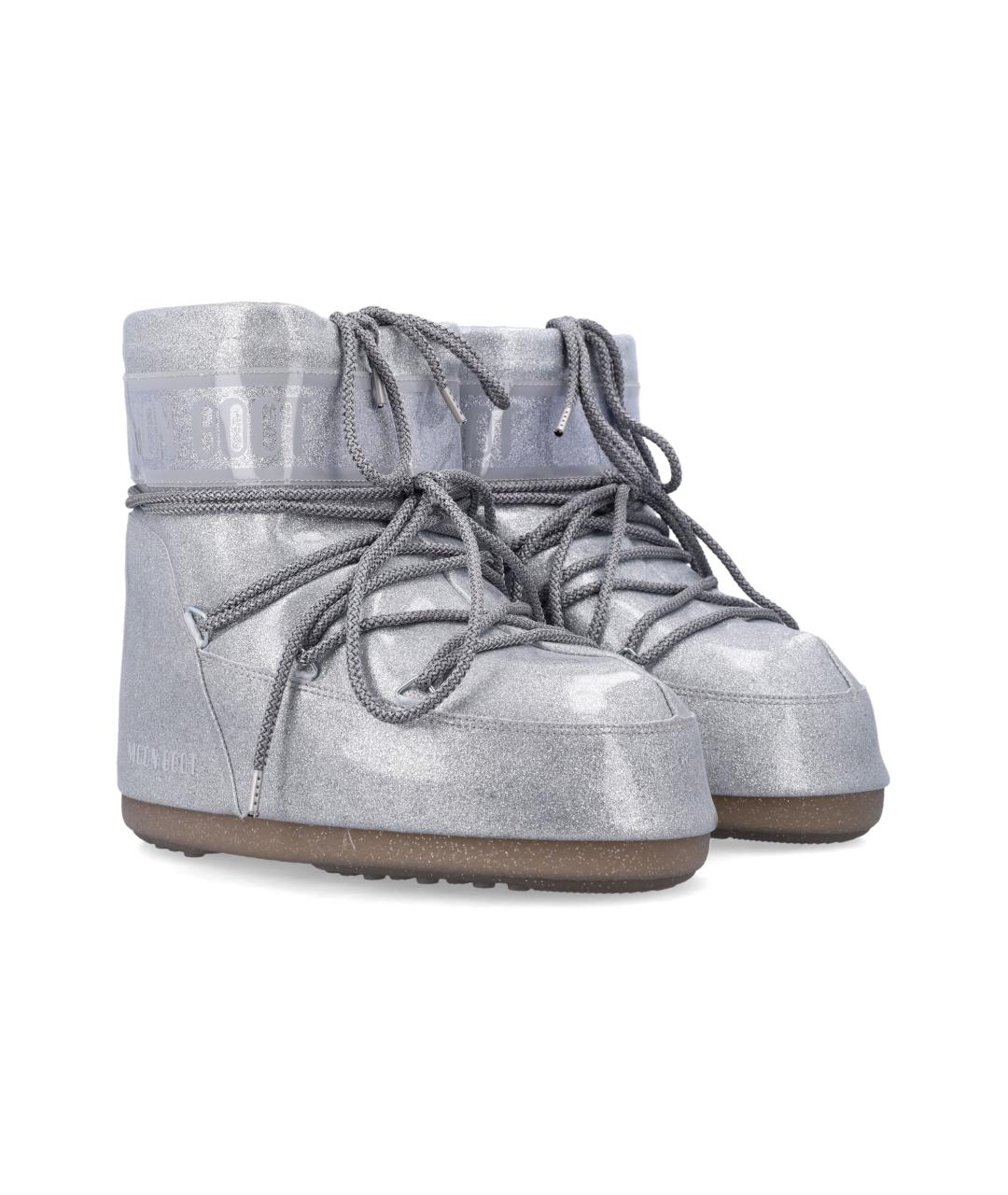 MOON BOOT Серебряные синтетические ботинки, фото 3