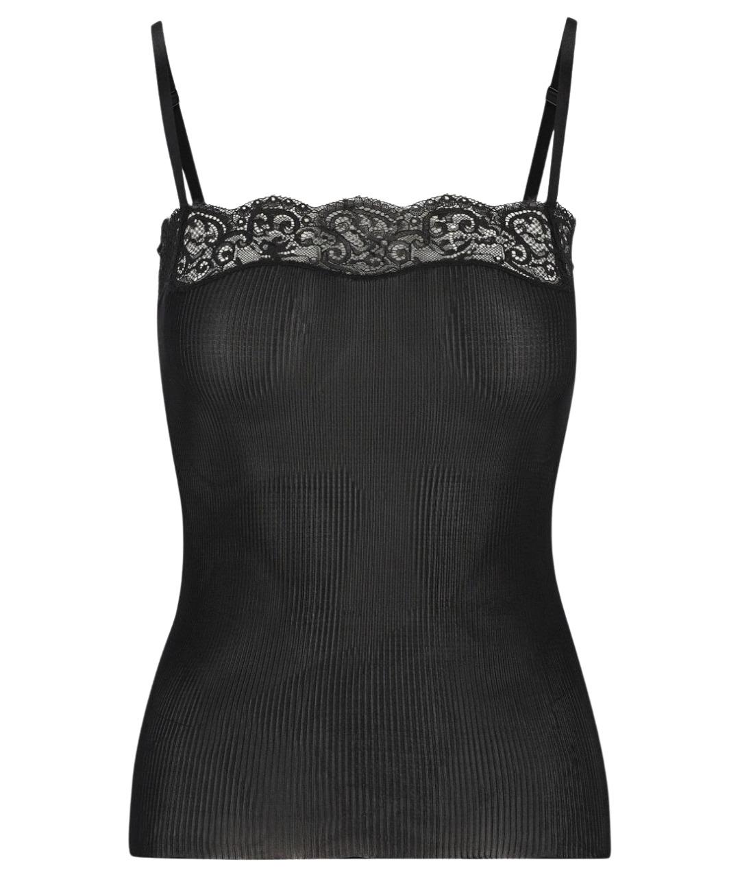 SAINT LAURENT Черная шелковая майка, фото 1