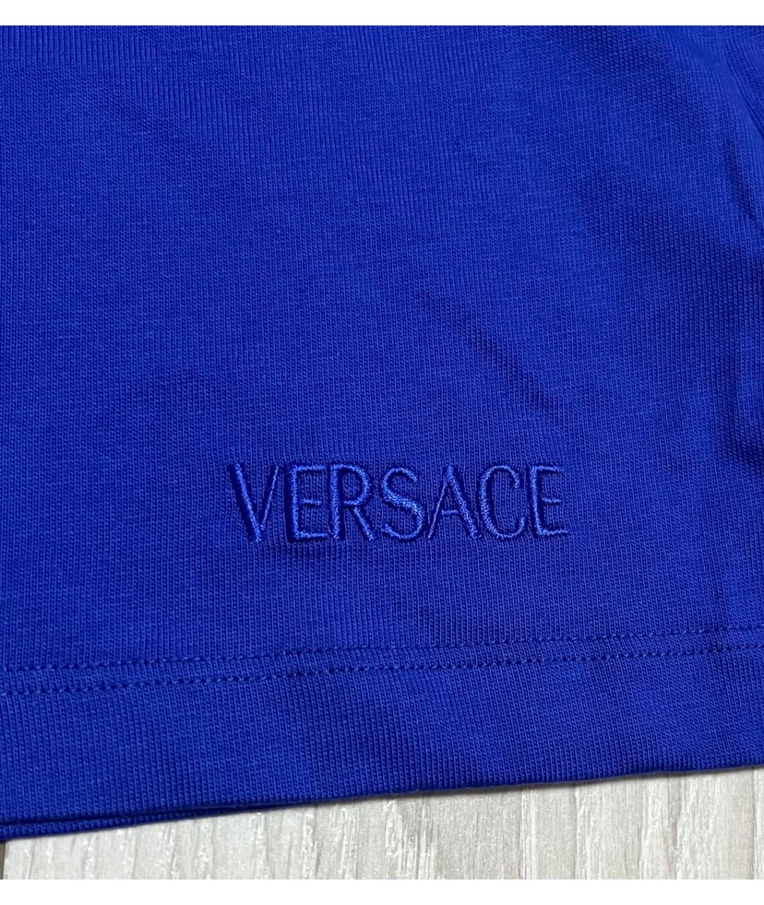 VERSACE Синяя хлопковая футболка, фото 7