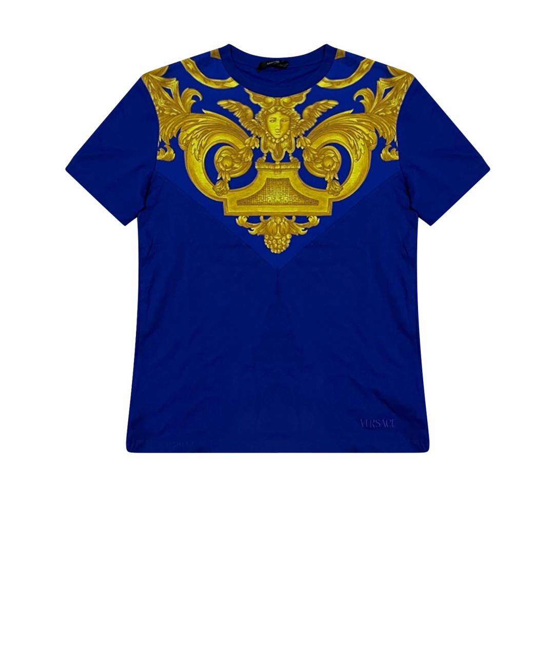 VERSACE Синяя хлопковая футболка, фото 10