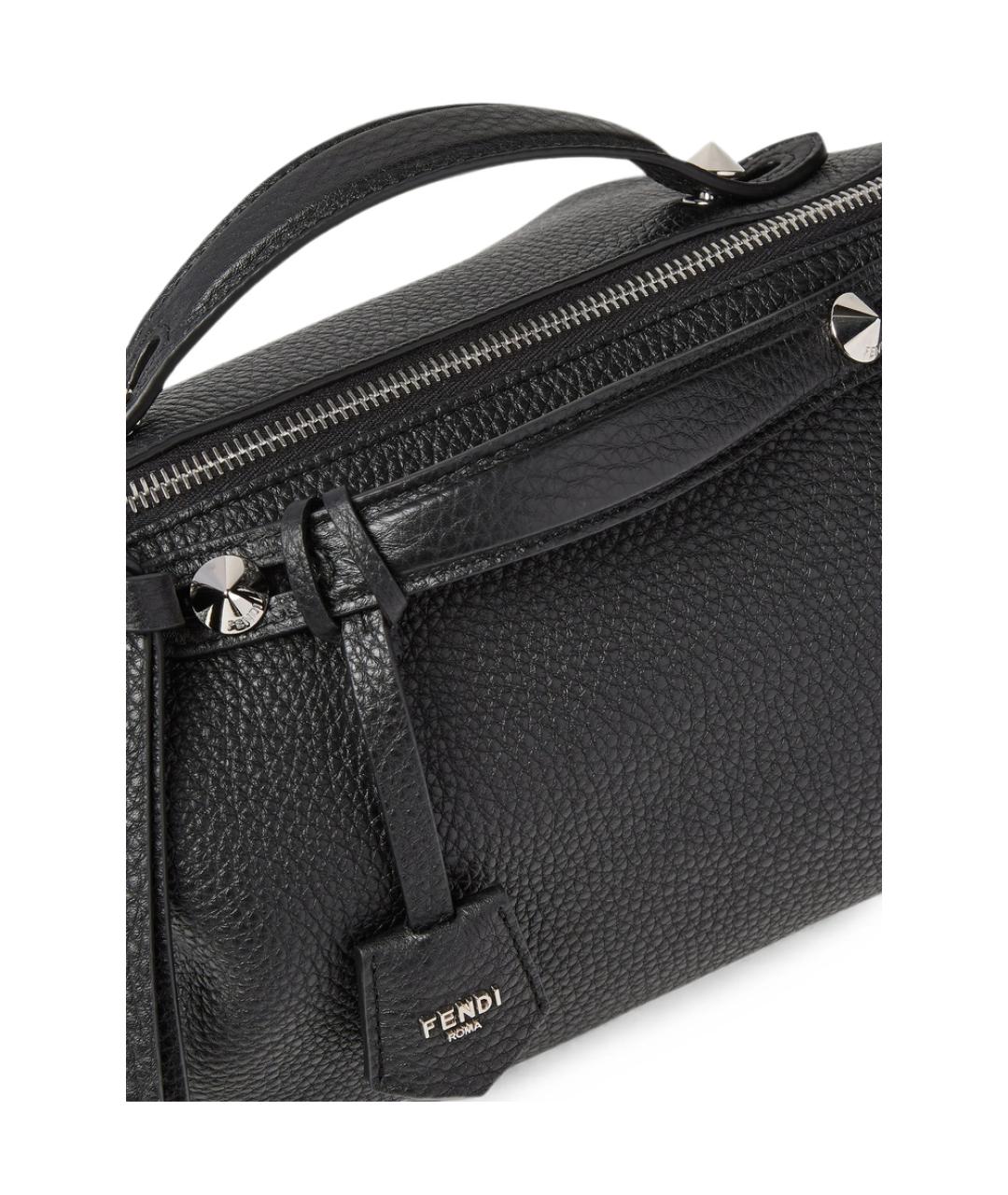 FENDI Черная кожаная сумка тоут, фото 3