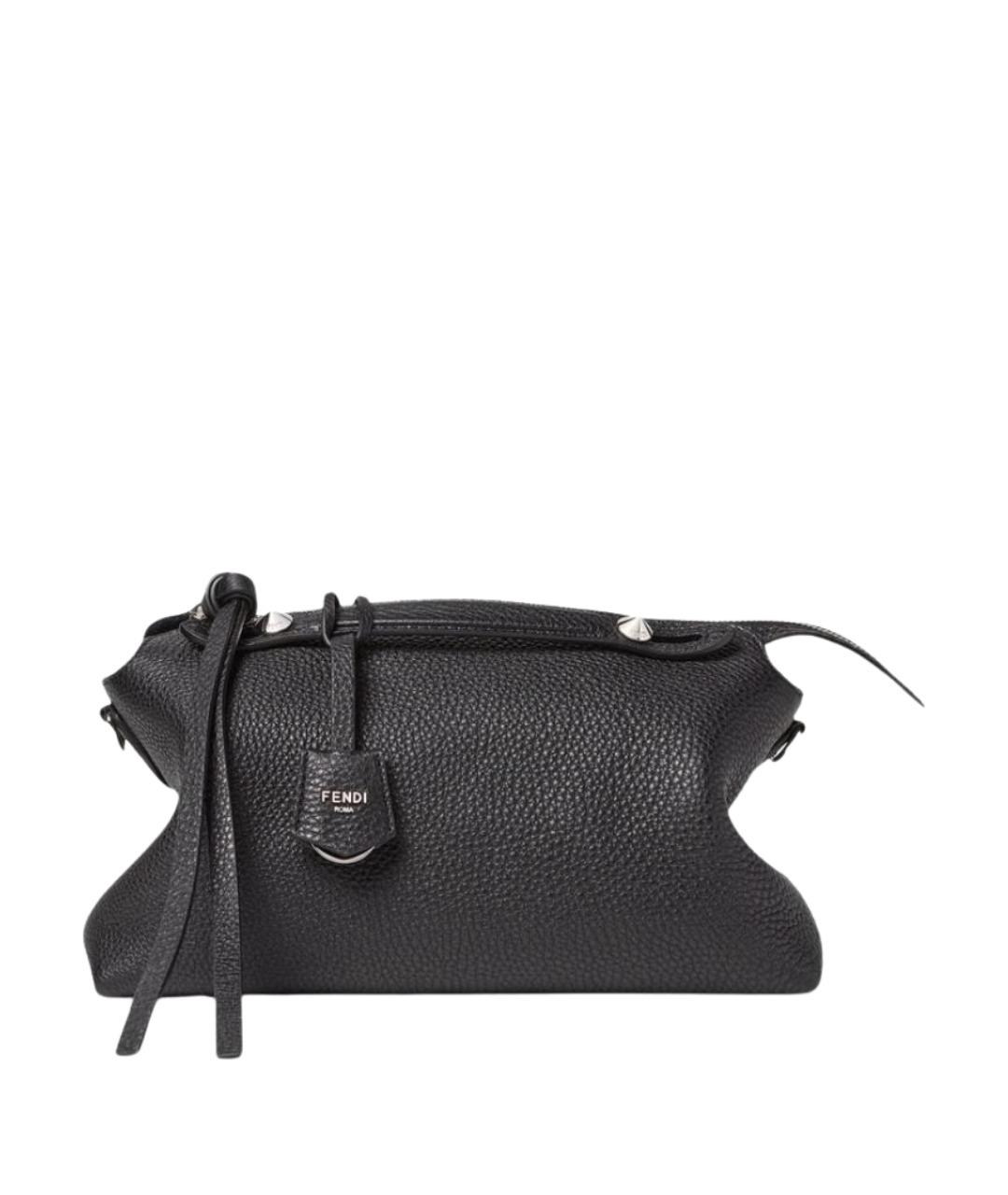 FENDI Черная кожаная сумка тоут, фото 1