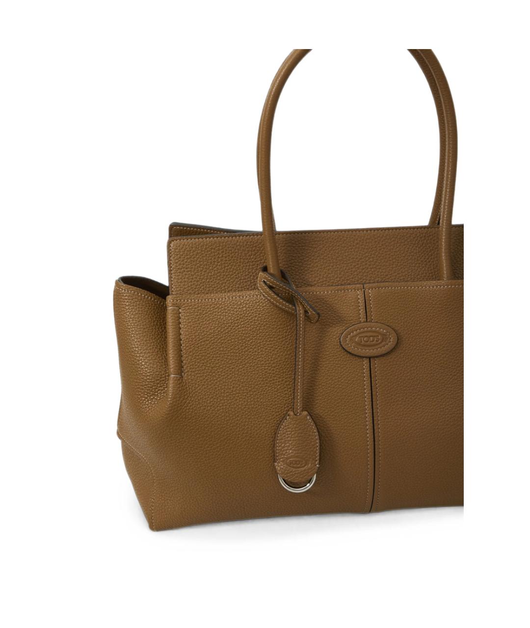 TOD'S Коричневая кожаная сумка тоут, фото 3