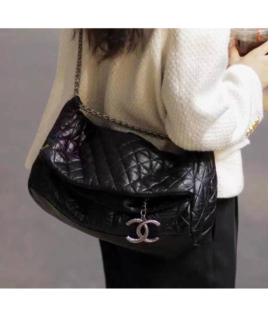 CHANEL Черная кожаная сумка тоут, фото 3